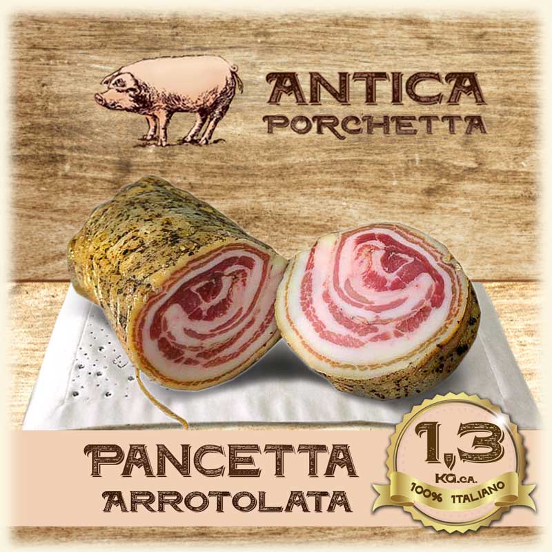 Pancetta-arrotolata-ariccina-1,3-kg-circa Pancetta Ariccina arrotolata