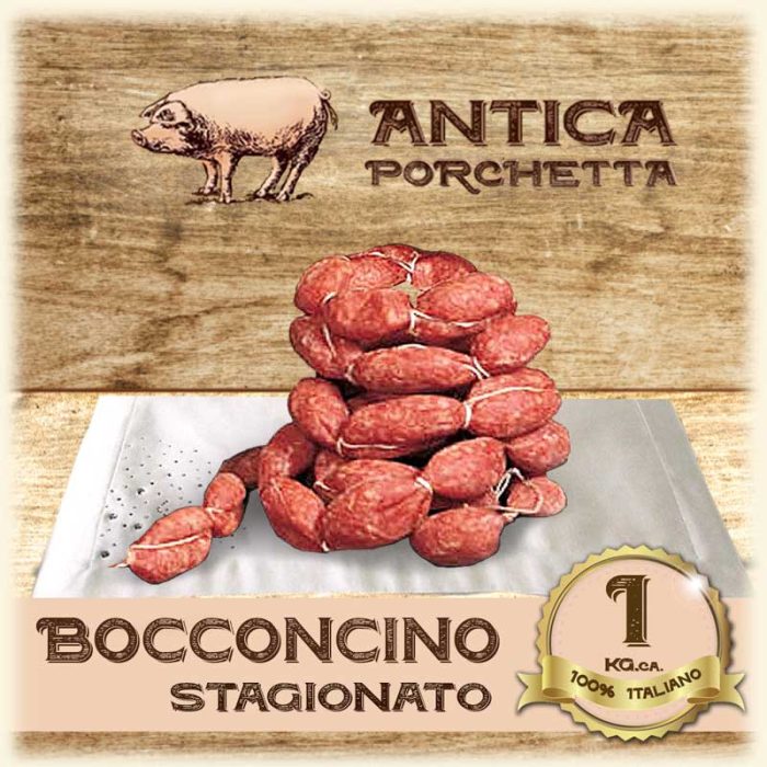 Bocconcino Ariccino | Salsiccia Stagionata tipo Siena 1 kg Cenni di storia su questo prodotto Salsiccia Stagionata tipo Siena 1 kg. è un prodotto ricavato dalle parti pregiate del suino, con un equilibrio dosato di parti grasse e parti magre.